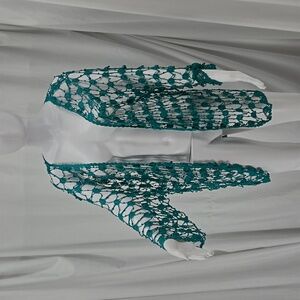 Mirasol Woman Crochet Beaded Embellished Open Cardigan Green Size Large